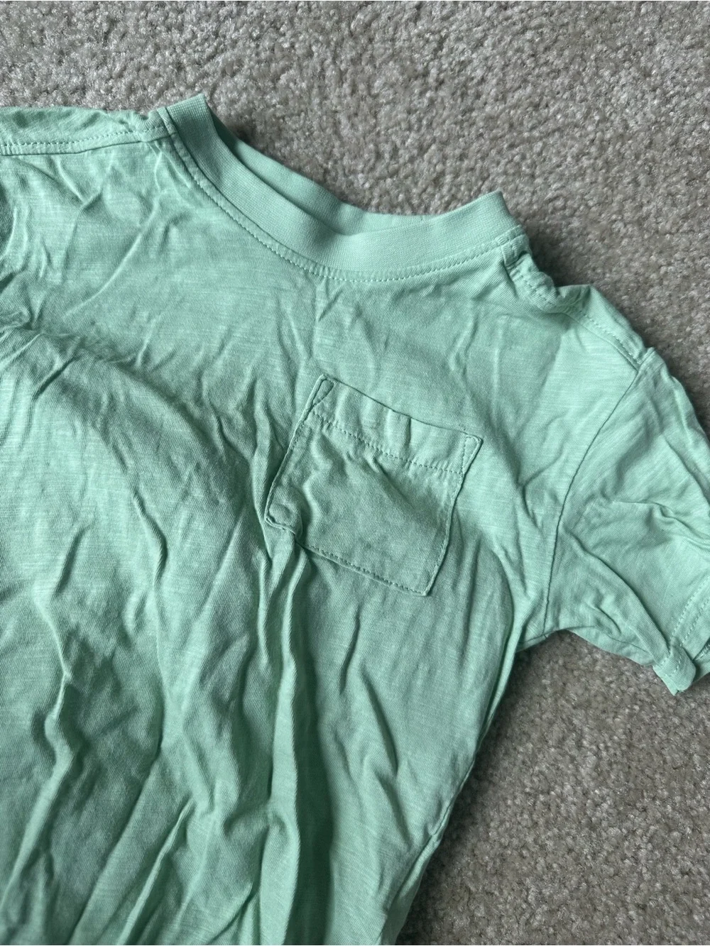 H&M Toddler 2-Piece Outfit Size 2T | Mint Pocket Tee & Blue Striped Linen Pants
